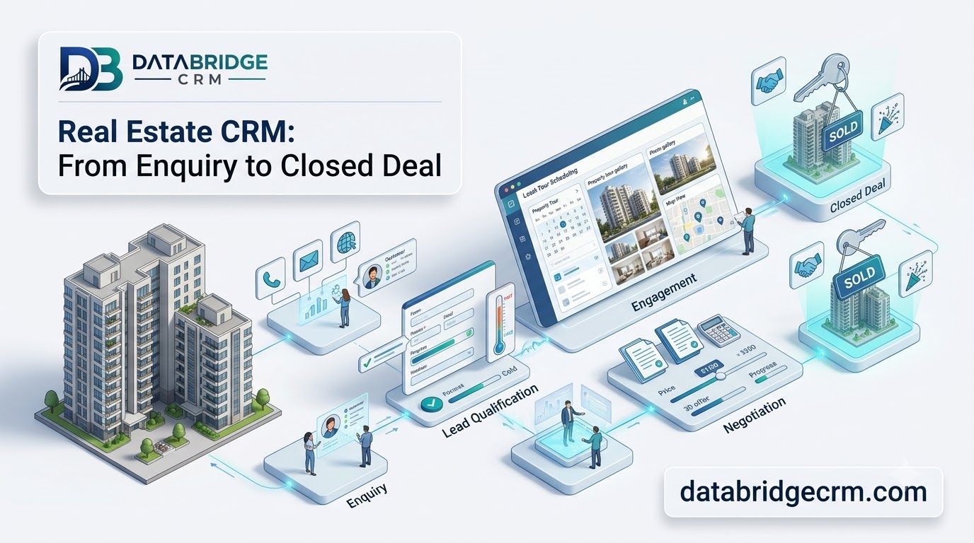 How DataBridgeCRM's Real Estate CRM Works, From First Enquiry to Closed Deal